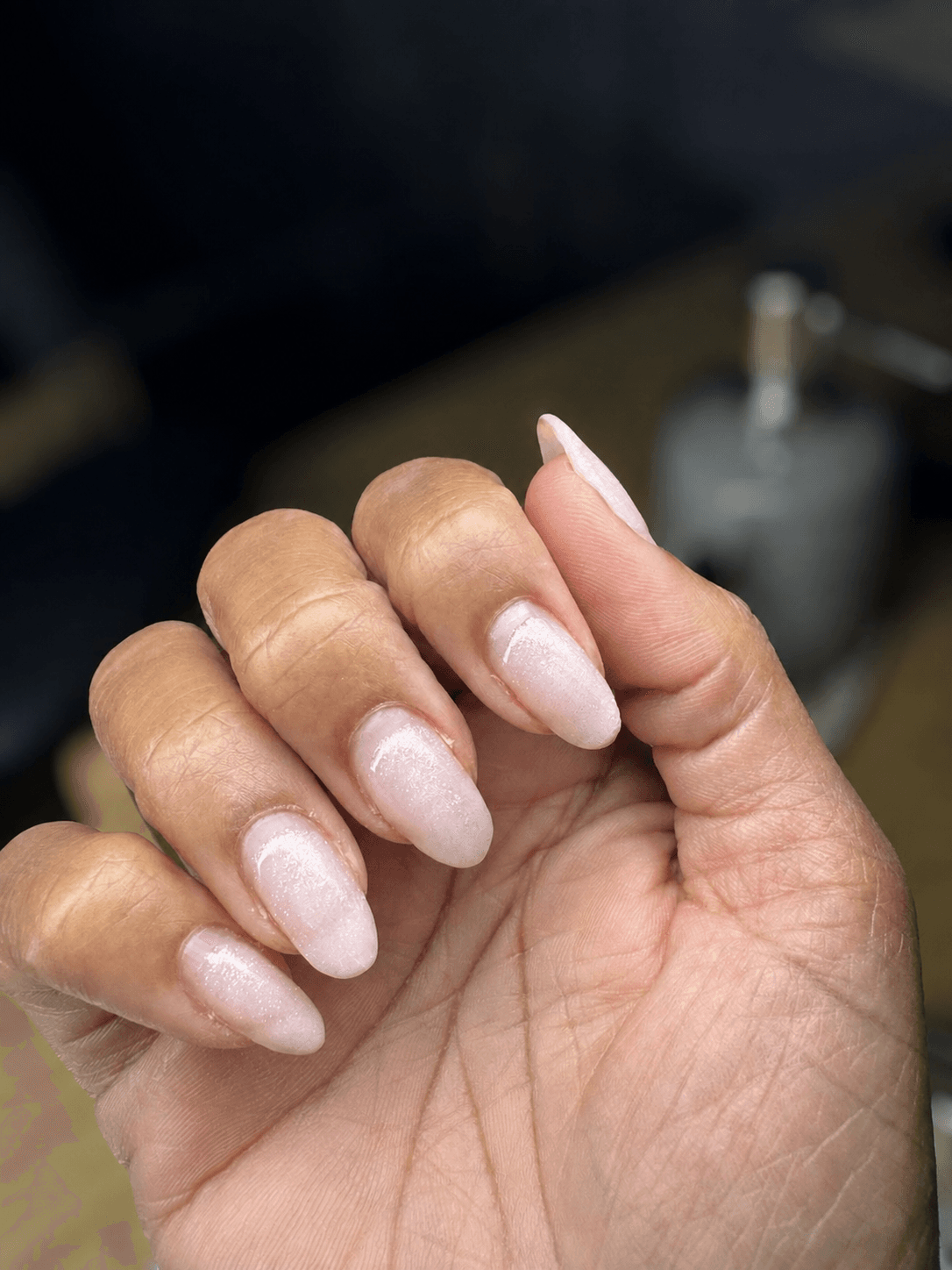 Bare, natural nails before a VYRO manicure